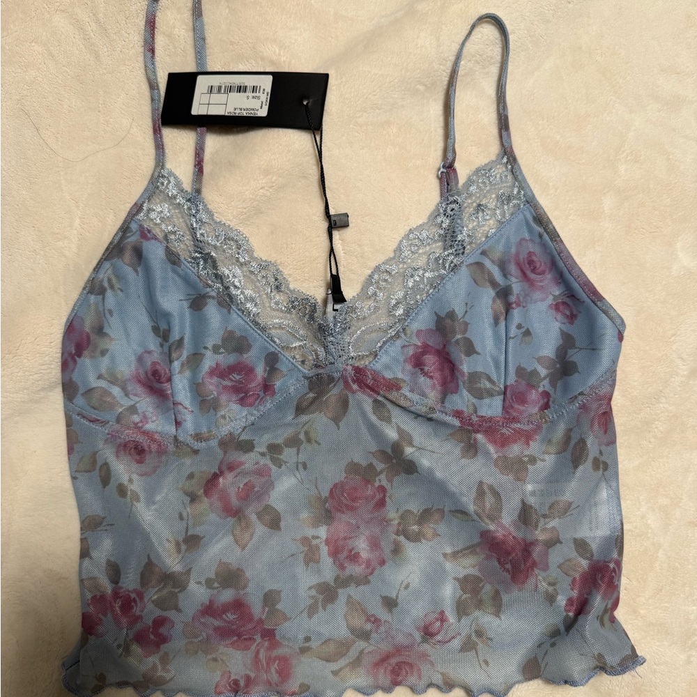 Motel Rocks Powder Blue Lace Camisole